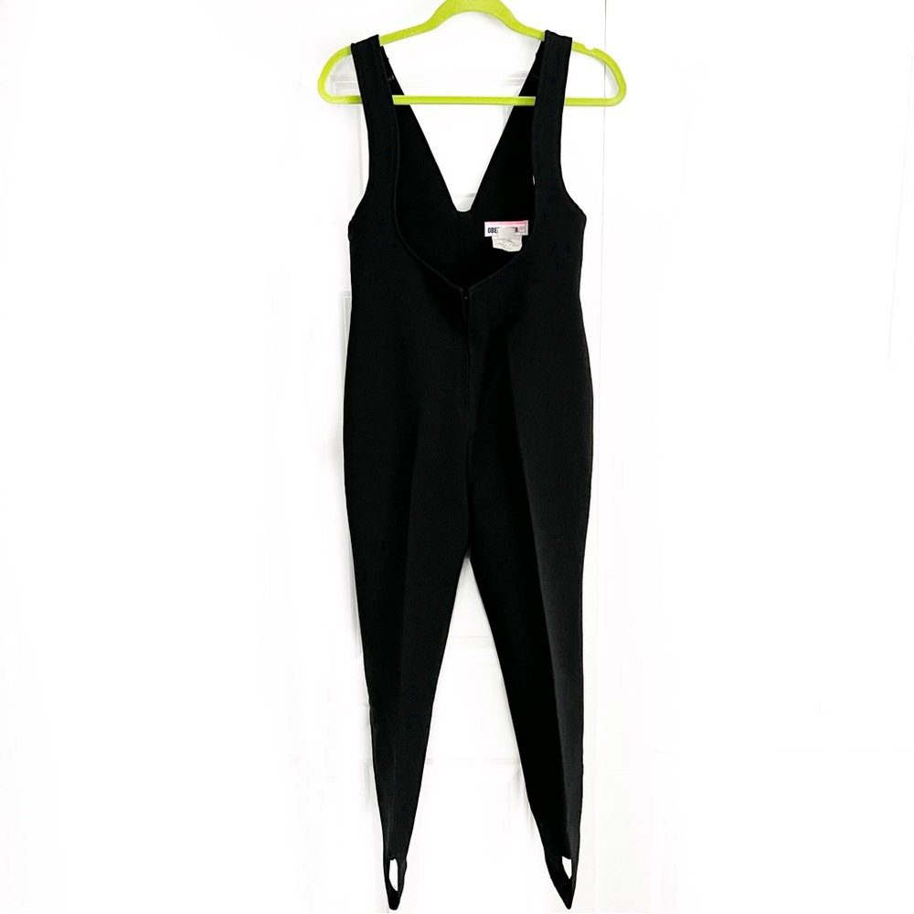 Obermeyer Vintage One Piece Ski Suit Black Overall Jumpsuit Wool
